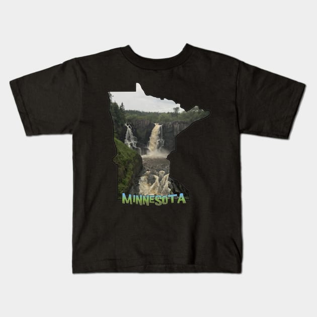 Minnesota Outline (Grand Portage State Park) Kids T-Shirt by gorff